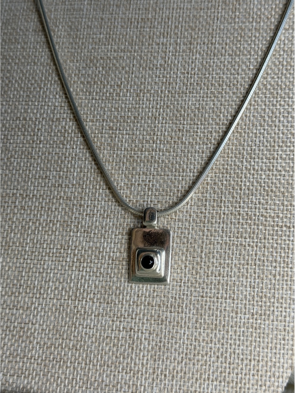 Silpada Sterling 925 Silver Black Onyx Petite Rectangle Pendant S0638